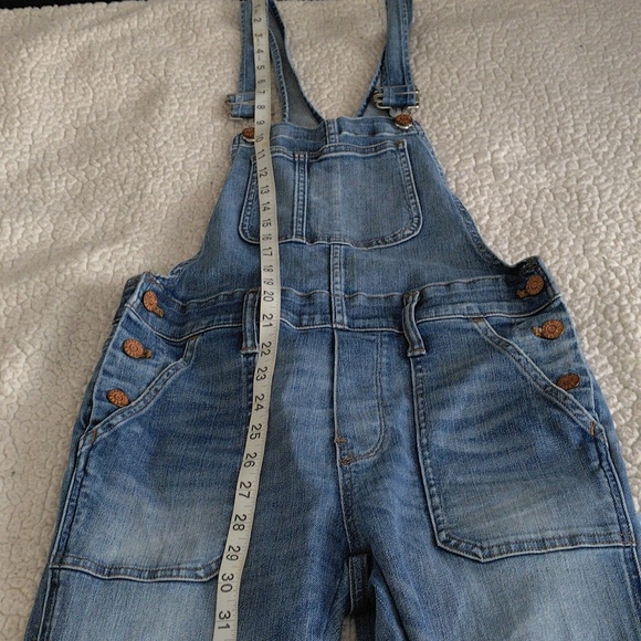 Madewell XS Skinny Overalls Adrian Wash Distressed Blue Jean Overalls - Picture 9 of 16